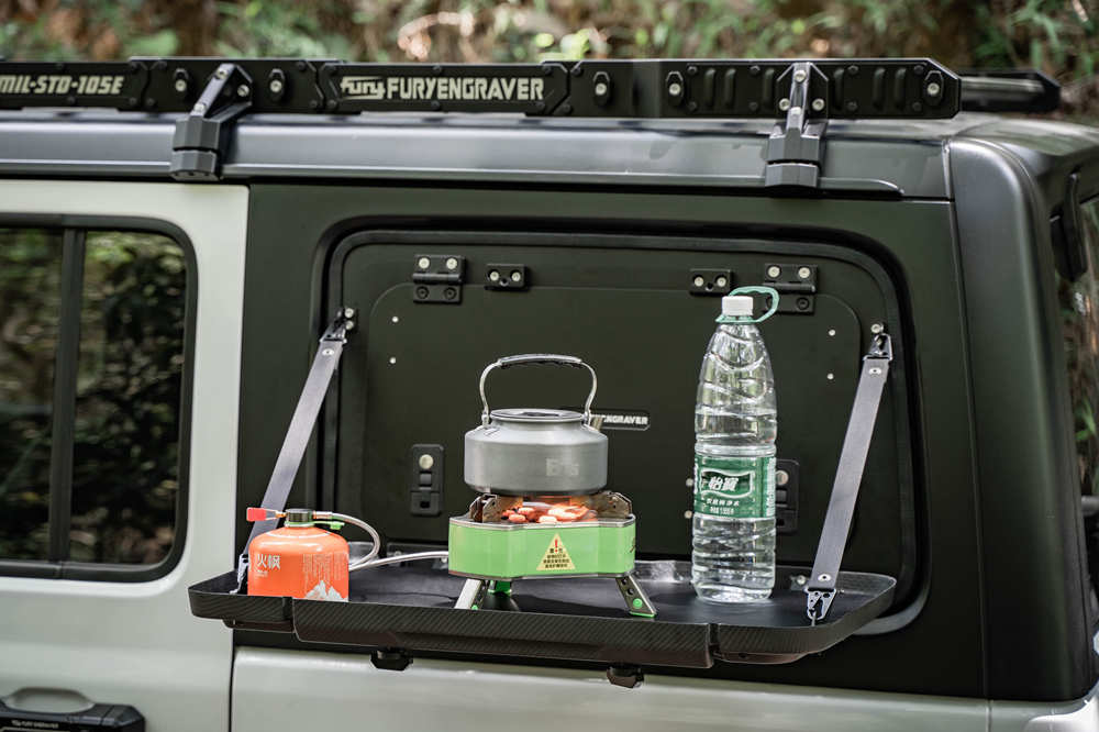 FURY Gravity Series Rear Side Window Storage Tool Box Table For Jeep